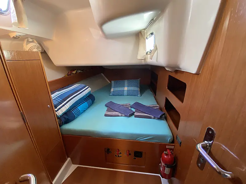 Achterkabine der Segelyacht Beneteau Cyclades 50.5 Take Five in Fethiye in der Türkei