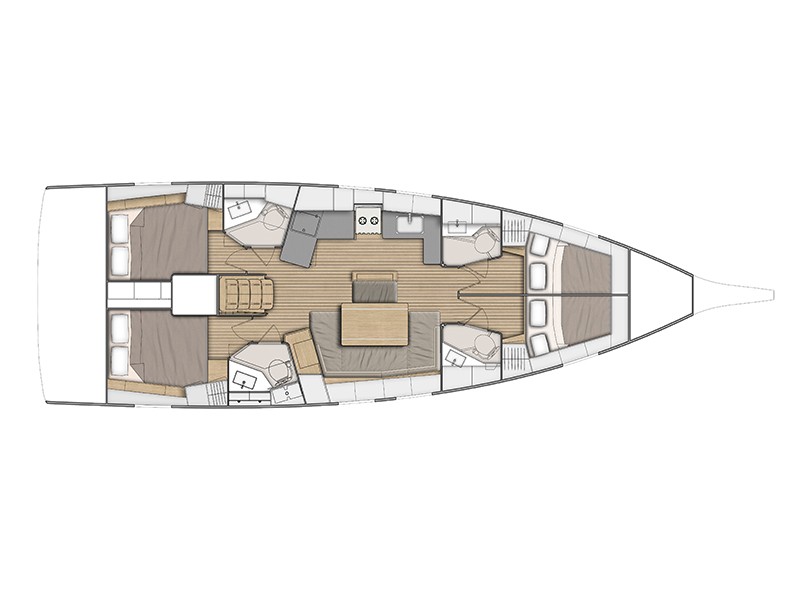 Layout of sailing yacht Beneteau Oceanis 46.1 Melissa in Fethiye in Turkey