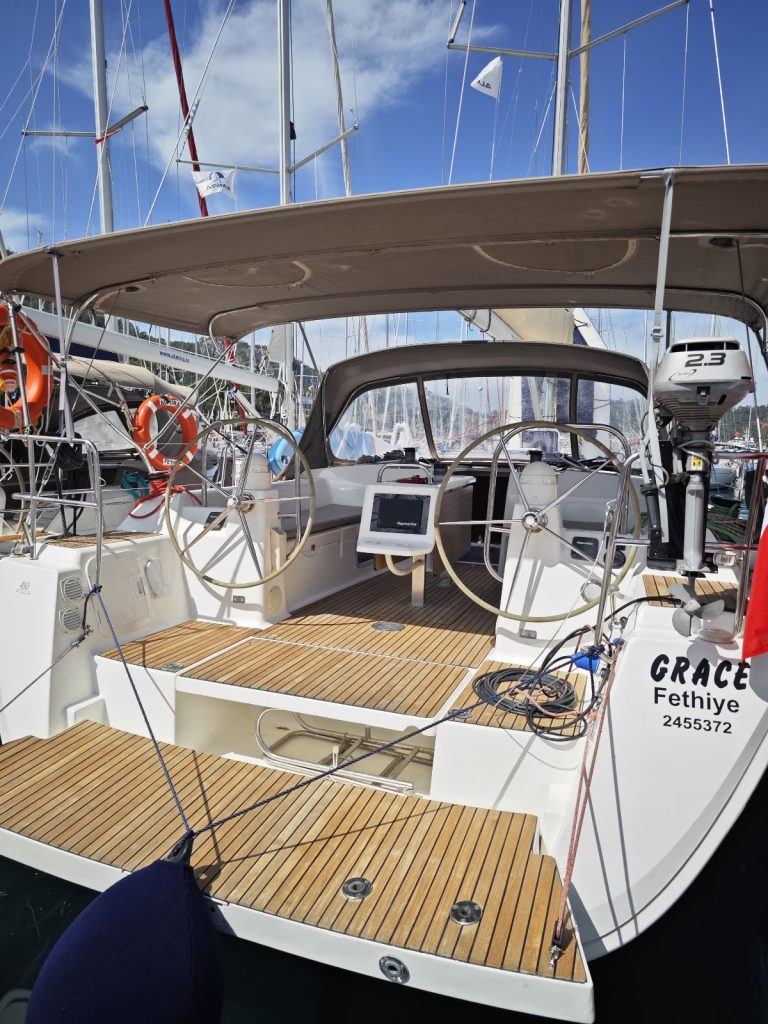 Sailing yacht Dufour 450 Grand Large Grace in Fethiye in Turkey