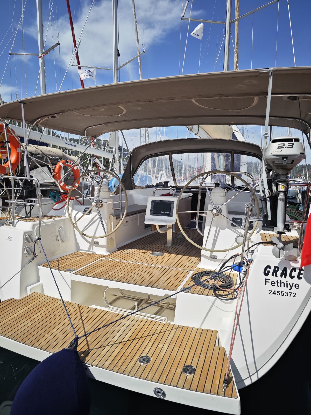 Sailing yacht Dufour 450 Grand Large Grace in Fethiye in Turkey