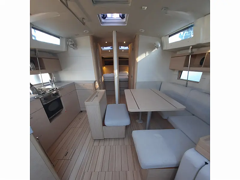 Saloon in sailing yacht Beneteau Oceanis 46.1 Melissa in Fethiye in Turkey
